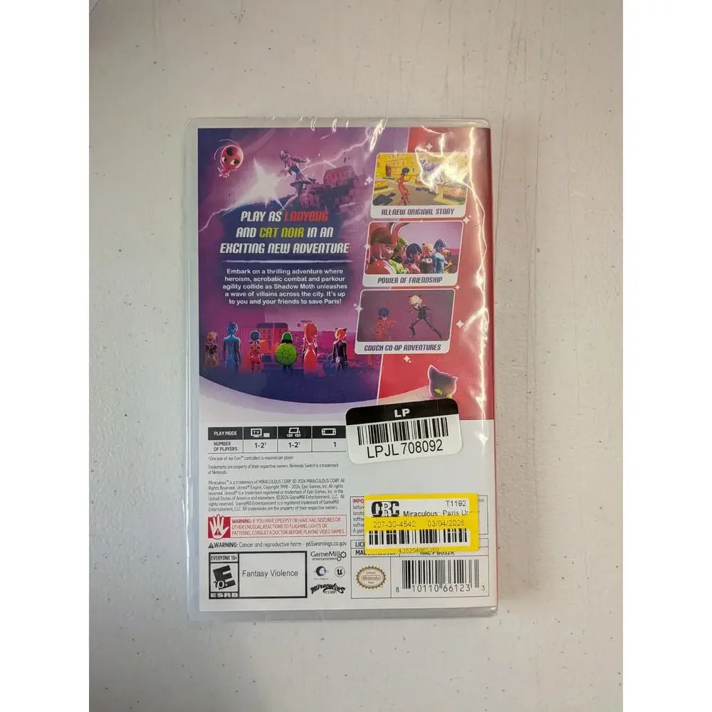 Miraculous Paris Under Siege Nintendo Switch Game Brand New Sealed
